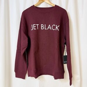 Brunette The Label Core Crew JET BLACK Winetasting Burgundy L/XL NWT